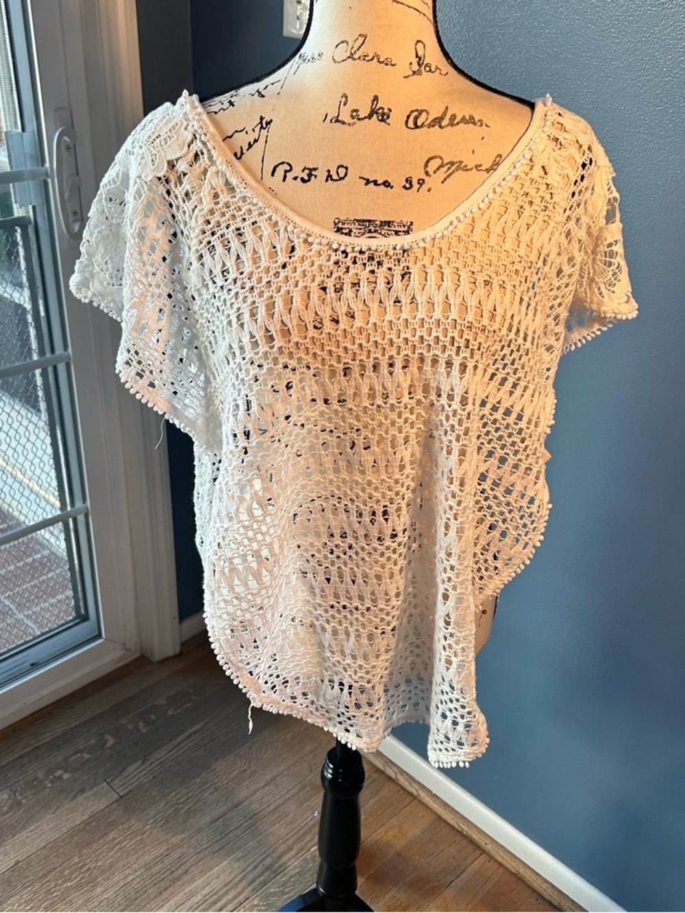 Victoria secret Crochet Swim Cover-Up with Tie open Back